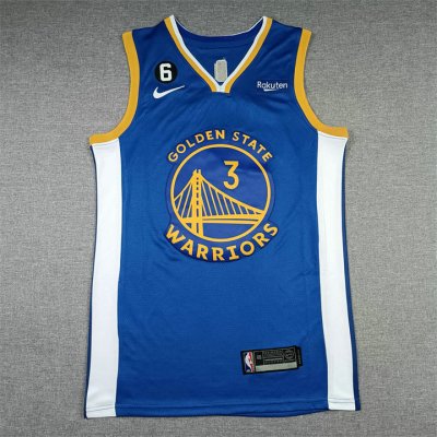 NBA 3 Poole Warriors new bleu Maillot avec logo 6 brodé